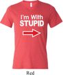 I'm With Stupid White Print Mens Tri Blend V-neck Shirt