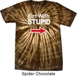 I'm With Stupid White Print Spider Tie Dye Shirt