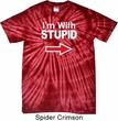 I'm With Stupid White Print Spider Tie Dye Shirt
