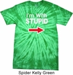 I'm With Stupid White Print Spider Tie Dye Shirt