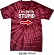 I'm With Stupid White Print Spider Tie Dye Shirt
