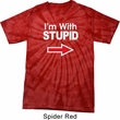 I'm With Stupid White Print Spider Tie Dye Shirt