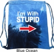 I'm With Stupid White Print Tie Dye Bag