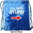 I'm With Stupid White Print Tie Dye Bag