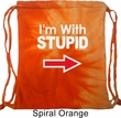 I'm With Stupid White Print Tie Dye Bag