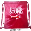 I'm With Stupid White Print Tie Dye Bag