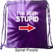 I'm With Stupid White Print Tie Dye Bag