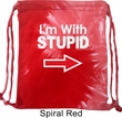 I'm With Stupid White Print Tie Dye Bag