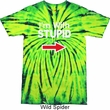 I'm With Stupid White Print Tie Dye Shirt