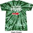 I'm With Stupid White Print Twist Tie Dye Shirt