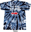 I'm With Stupid White Print Twist Tie Dye Shirt