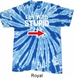 I'm With Stupid White Print Twist Tie Dye Shirt