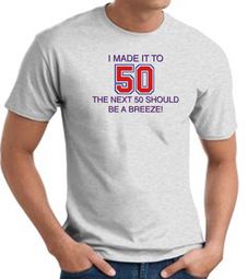 I MADE IT TO 50 Funny Fifty 50th Birthday Present T-Shirt - Ash