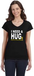 I Need A Huge Amount Of Social Distancing Ladies Fit V-Neck T-Shirt