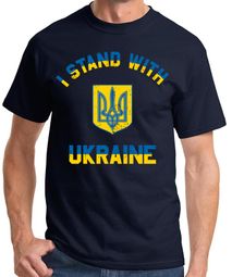 I Stand With Ukraine Navy Blue T-shirt - Unisex Adult Sizes