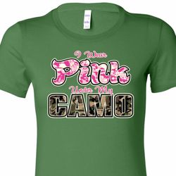 I Wear Pink Under My Camo Ladies Longer Length Shirt I Wear Pink Under My Camo Ladies Longer Length Shirt