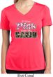 I Wear Pink Under My Camo Ladies Moisture Wicking V-neck Shirt