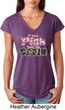I Wear Pink Under My Camo Ladies Tri Blend V-Neck Shirt