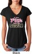 I Wear Pink Under My Camo Ladies Tri Blend V-Neck Shirt