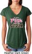 I Wear Pink Under My Camo Ladies Tri Blend V-Neck Shirt