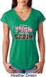 I Wear Pink Under My Camo Ladies Tri Blend V-Neck Shirt