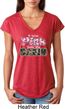 I Wear Pink Under My Camo Ladies Tri Blend V-Neck Shirt
