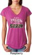 I Wear Pink Under My Camo Ladies Tri Blend V-Neck Shirt