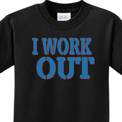 I Work Out Kids Fitness Shirts