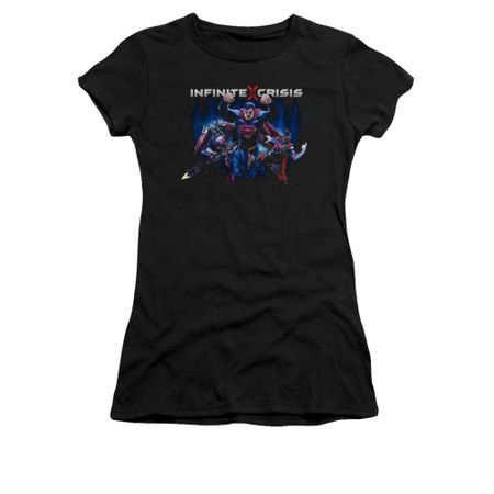 Infinite Crisis Shirt Juniors Superman Black T-Shirt