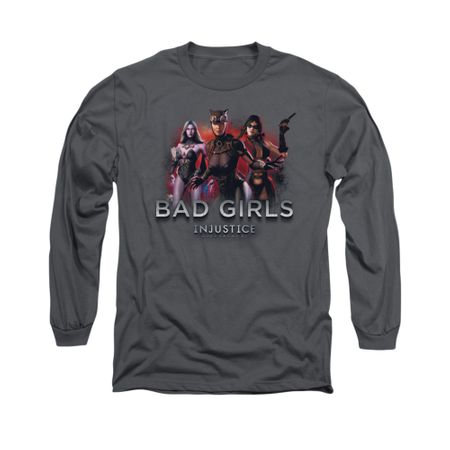 Injustice Gods Among Us Shirt Bad Girls Long Sleeve Charcoal Tee T-Shirt