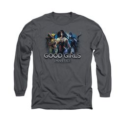 Injustice Gods Among Us Shirt Good Girls Long Sleeve Charcoal Tee T-Shirt Injustice Gods Among Us Shirt Good Girls Long Sleeve Charcoal Tee T-Shirt