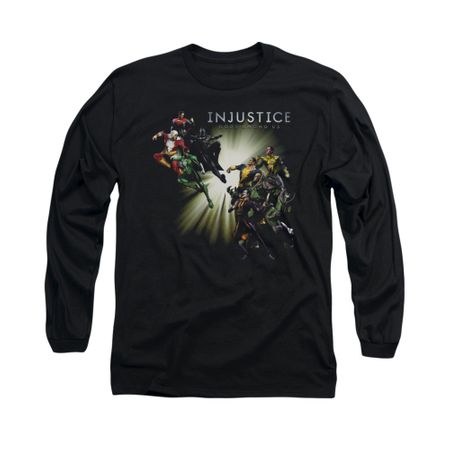 Injustice Gods Among Us Shirt Good VS Evil Long Sleeve Black Tee T-Shirt