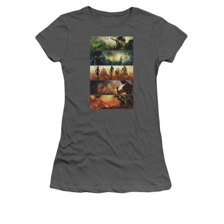 Injustice Gods Among Us Shirt Juniors Panels Charcoal T-Shirt