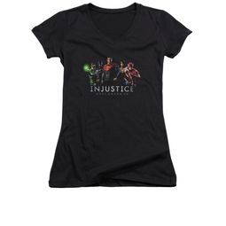 Injustice Gods Among Us Shirt Juniors V Neck League Black T-Shirt