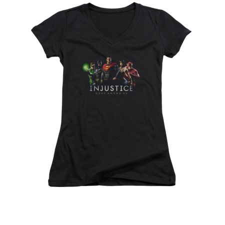 Injustice Gods Among Us Shirt Juniors V Neck League Black T-Shirt