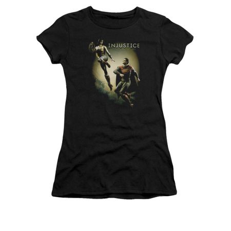 Injustice Gods Among Us Shirt Juniors Wonderwoman VS Superman Black T-Shirt