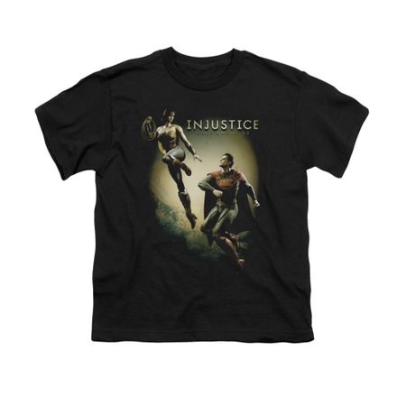 Injustice Gods Among Us Shirt Kids Wonderwoman VS Superman Black T-Shirt