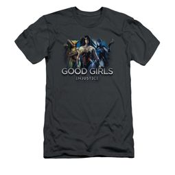 Injustice Gods Among Us Shirt Slim Fit Good Girls Charcoal T-Shirt Injustice Gods Among Us Shirt Slim Fit Good Girls Charcoal T-Shirt