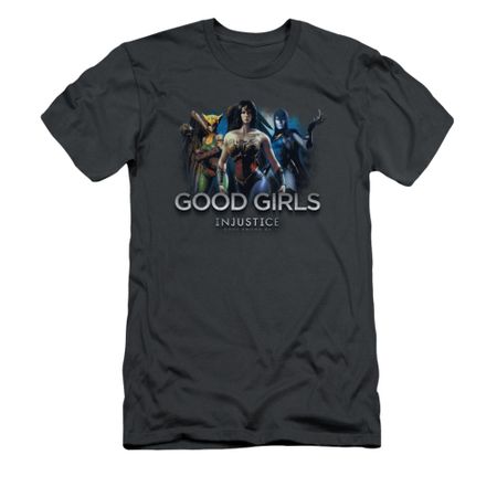 Injustice Gods Among Us Shirt Slim Fit Good Girls Charcoal T-Shirt