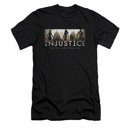 Injustice Gods Among Us Shirt Slim Fit Logo Black T-Shirt