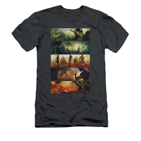 Injustice Gods Among Us Shirt Slim Fit Panels Charcoal T-Shirt