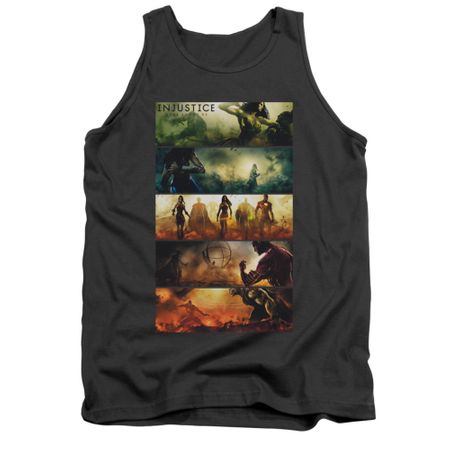 Injustice Gods Among Us Shirt Tank Top Panels Charcoal Tanktop