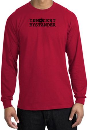 INNOCENT BYSTANDER BLACK Funny Adult Long Sleeve T-Shirt - Red