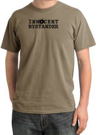 INNOCENT BYSTANDER BLACK Funny Adult Pigment Dyed T-Shirt - Sand
