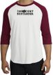 INNOCENT BYSTANDER BLACK Funny Adult Raglan T-shirt - White/Cardinal