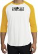 INNOCENT BYSTANDER BLACK Funny Adult Raglan T-shirt - White/Gold