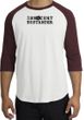 INNOCENT BYSTANDER BLACK Funny Adult Raglan T-shirt - White/Maroon