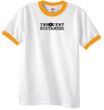 INNOCENT BYSTANDER BLACK Funny Adult Ringer T-shirt - White/Gold
