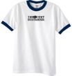 INNOCENT BYSTANDER BLACK Funny Adult Ringer T-shirt - White/Navy