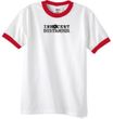 INNOCENT BYSTANDER BLACK Funny Adult Ringer T-shirt - White/Red